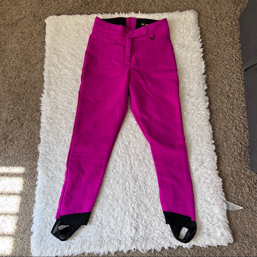 Cobor Schoeller vintage fuchsia ski pants, size 12